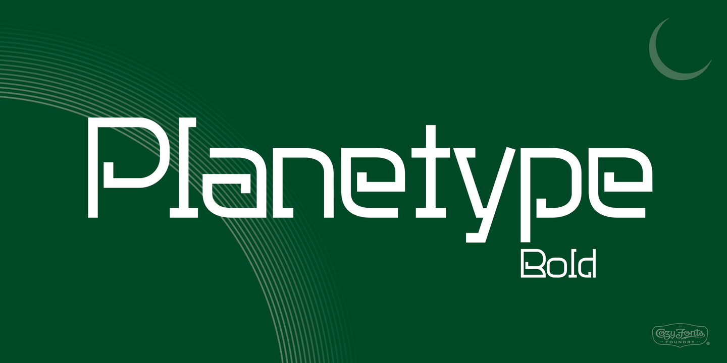 Пример шрифта Planetype #5